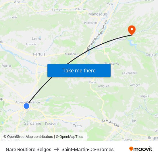 Gare Routière Belges to Saint-Martin-De-Brômes map