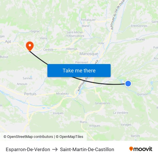 Esparron-De-Verdon to Saint-Martin-De-Castillon map