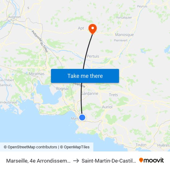 Marseille, 4e Arrondissement to Saint-Martin-De-Castillon map