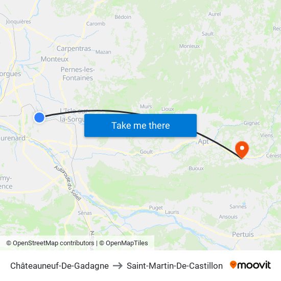 Châteauneuf-De-Gadagne to Saint-Martin-De-Castillon map