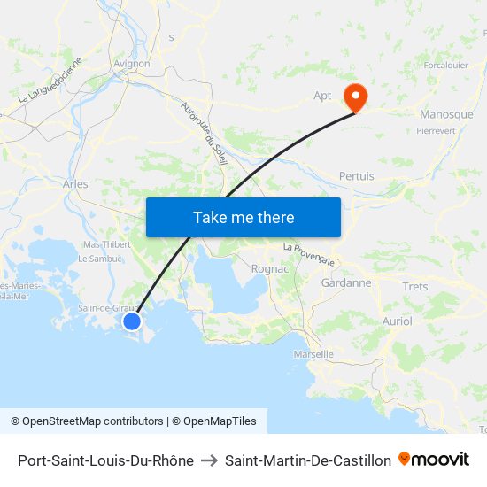 Port-Saint-Louis-Du-Rhône to Saint-Martin-De-Castillon map