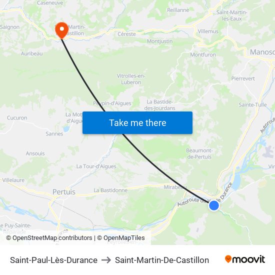 Saint-Paul-Lès-Durance to Saint-Martin-De-Castillon map