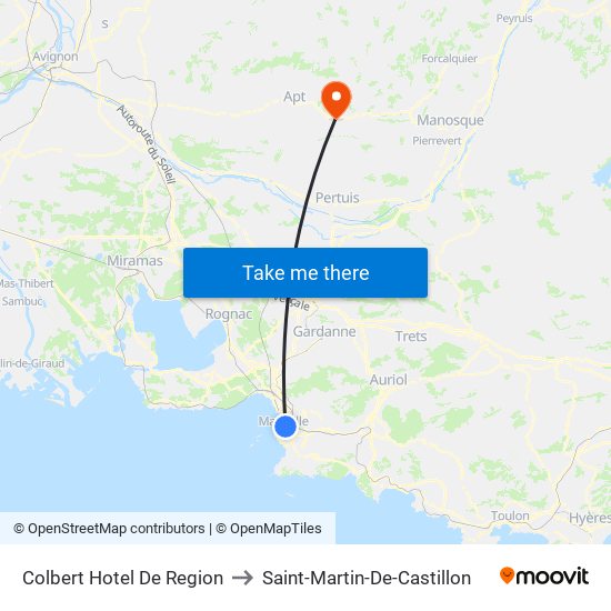 Colbert Hotel De Region to Saint-Martin-De-Castillon map