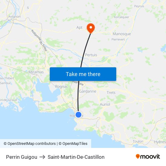 Perrin Guigou to Saint-Martin-De-Castillon map