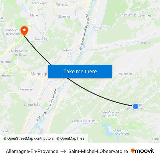 Allemagne-En-Provence to Saint-Michel-L'Observatoire map