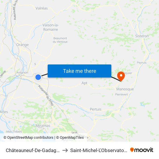 Châteauneuf-De-Gadagne to Saint-Michel-L'Observatoire map