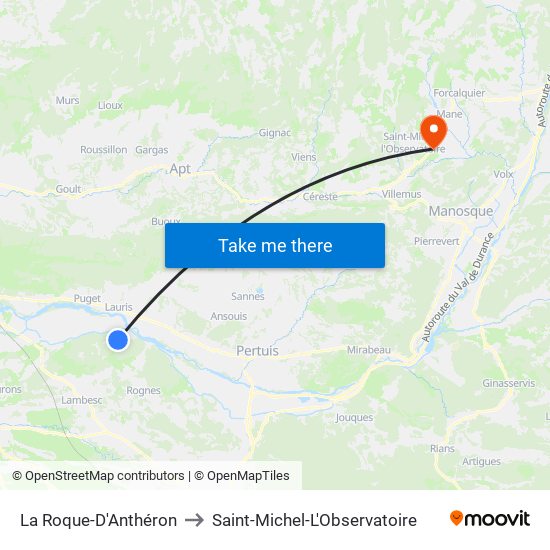 La Roque-D'Anthéron to Saint-Michel-L'Observatoire map