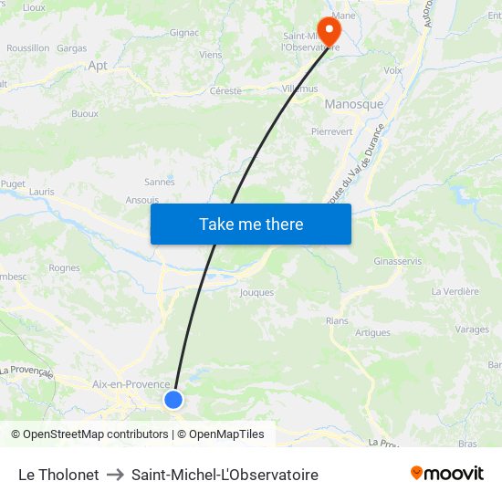 Le Tholonet to Saint-Michel-L'Observatoire map