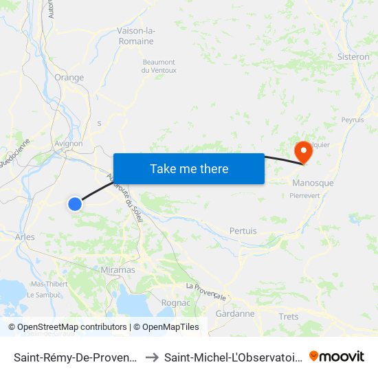 Saint-Rémy-De-Provence to Saint-Michel-L'Observatoire map