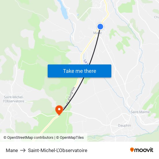 Mane to Saint-Michel-L'Observatoire map