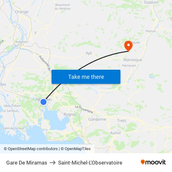 Gare De Miramas to Saint-Michel-L'Observatoire map