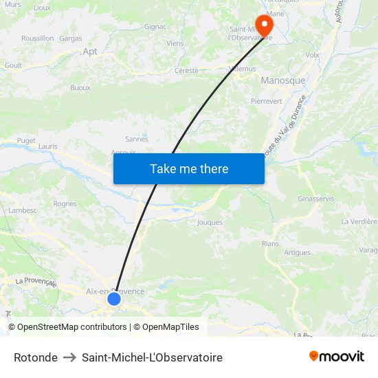 Rotonde to Saint-Michel-L'Observatoire map