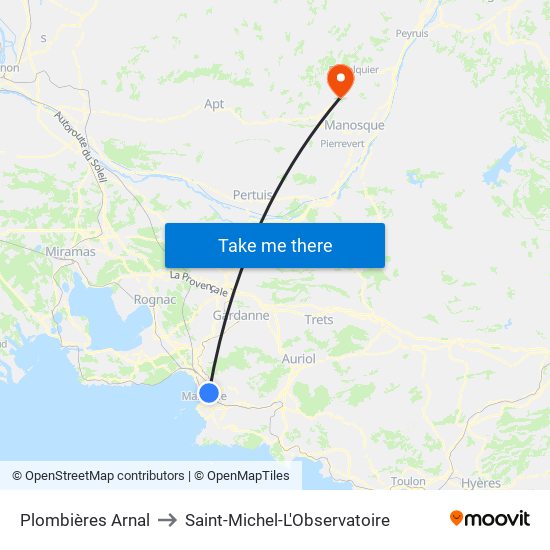 Plombières Arnal to Saint-Michel-L'Observatoire map