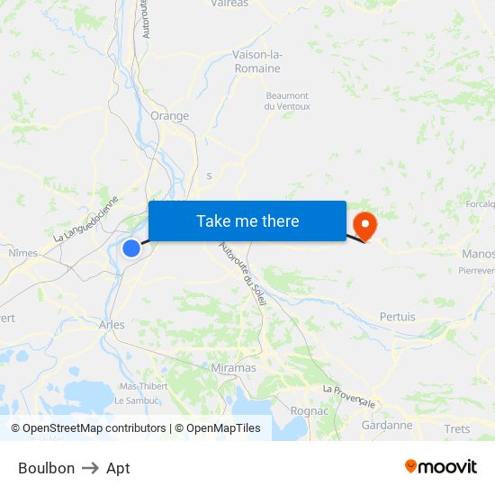Boulbon to Apt map