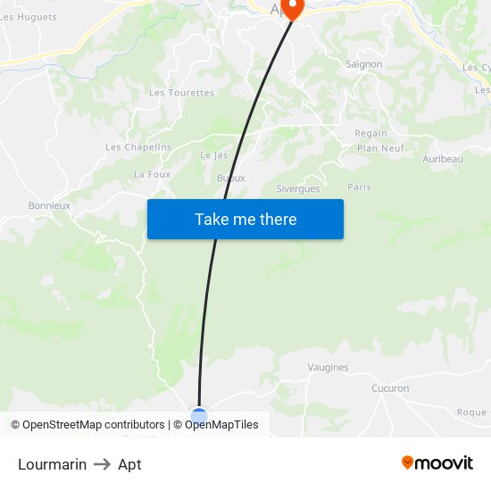 Lourmarin to Apt map
