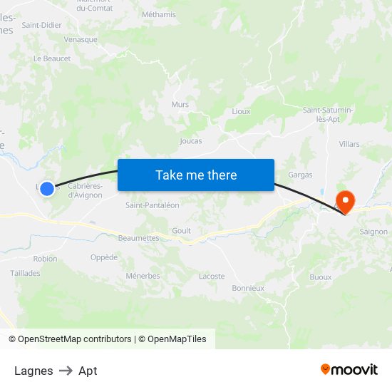 Lagnes to Apt map