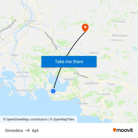 Girondins to Apt map