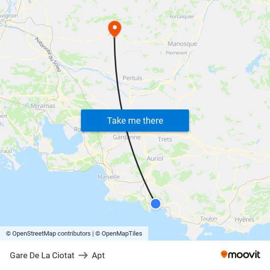 Gare De La Ciotat to Apt map