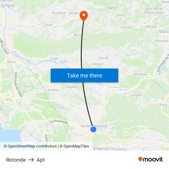 Rotonde to Apt map