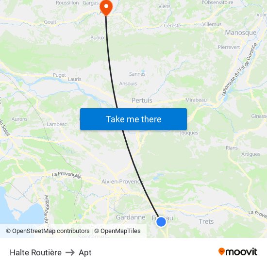 Halte Routière to Apt map