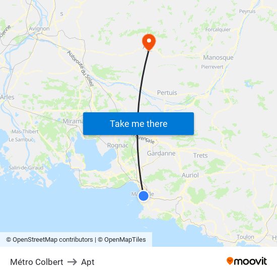 Métro Colbert to Apt map