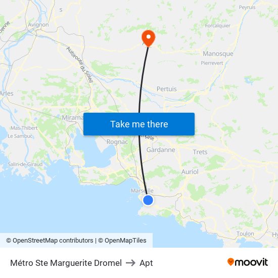 Métro Ste Marguerite Dromel to Apt map