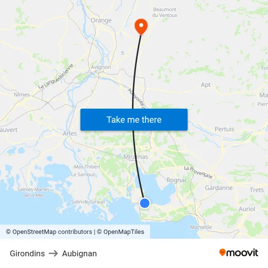 Girondins to Aubignan map