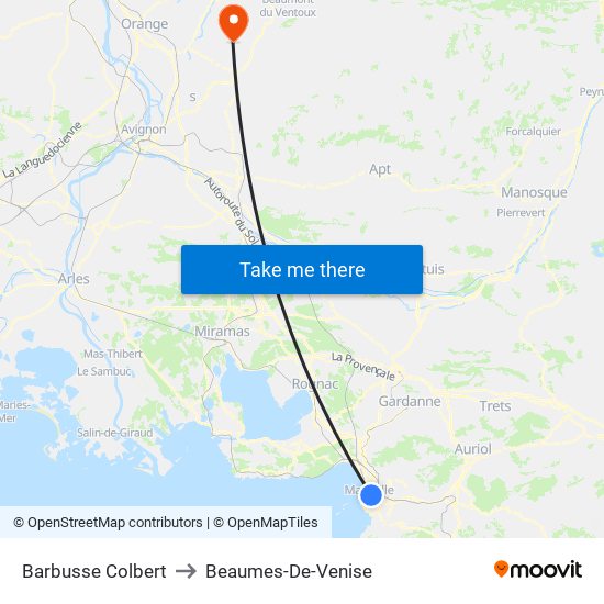 Barbusse Colbert to Beaumes-De-Venise map