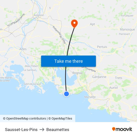 Sausset-Les-Pins to Beaumettes map