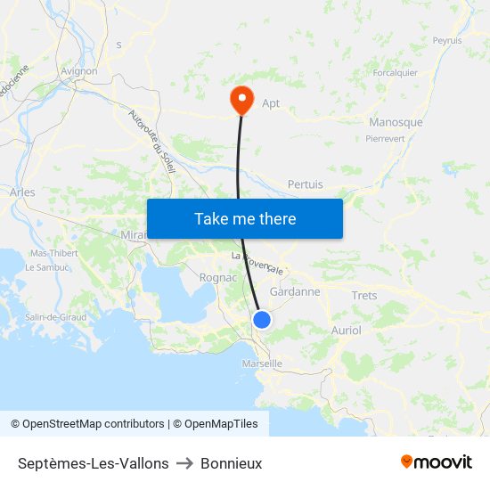 Septèmes-Les-Vallons to Bonnieux map