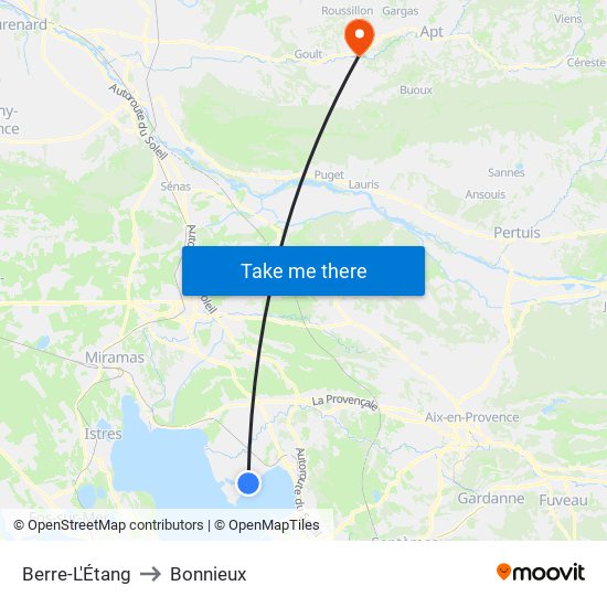 Berre-L'Étang to Bonnieux map