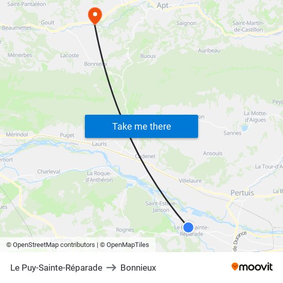 Le Puy-Sainte-Réparade to Bonnieux map