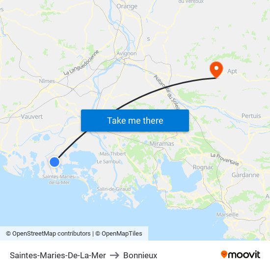 Saintes-Maries-De-La-Mer to Bonnieux map