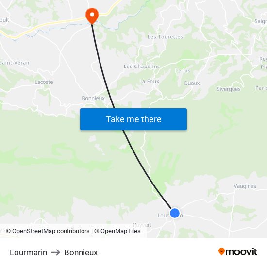 Lourmarin to Bonnieux map