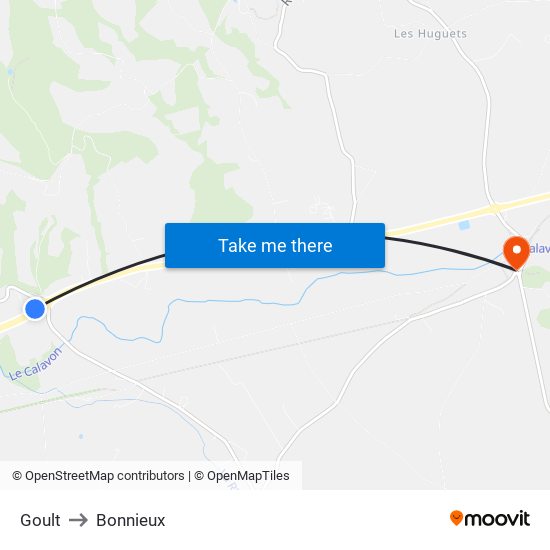 Goult to Bonnieux map
