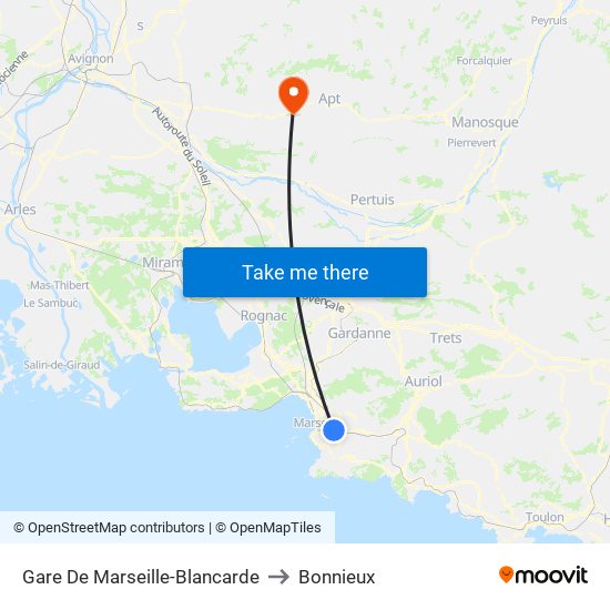 Gare De Marseille-Blancarde to Bonnieux map