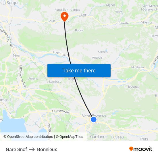 Gare Sncf to Bonnieux map