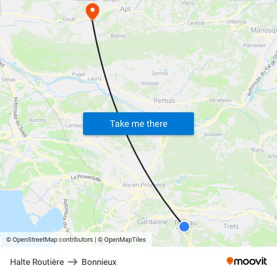 Halte Routière to Bonnieux map
