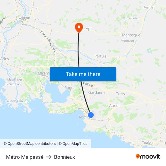 Métro Malpassé to Bonnieux map
