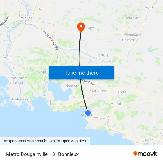 Métro Bougainville to Bonnieux map