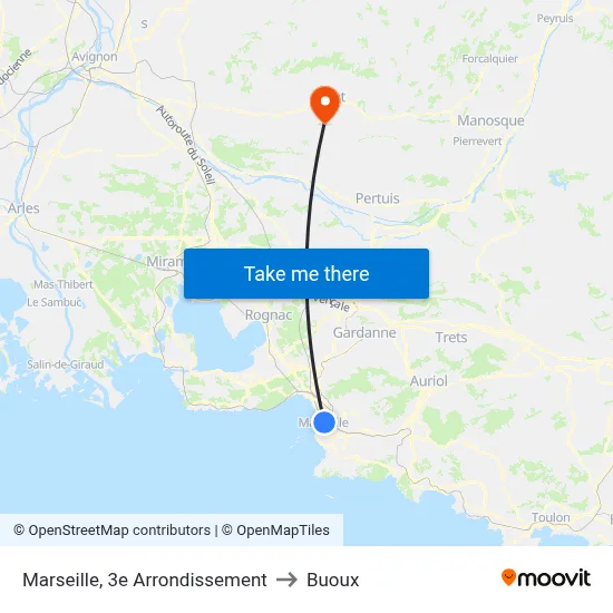 Marseille, 3e Arrondissement to Buoux map