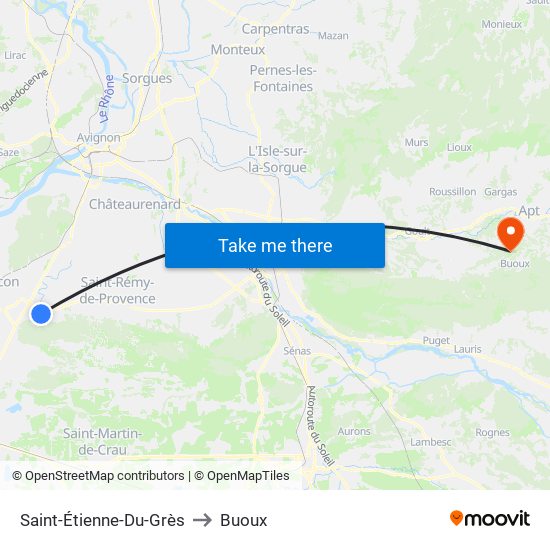 Saint-Étienne-Du-Grès to Buoux map