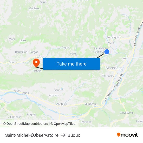 Saint-Michel-L'Observatoire to Buoux map