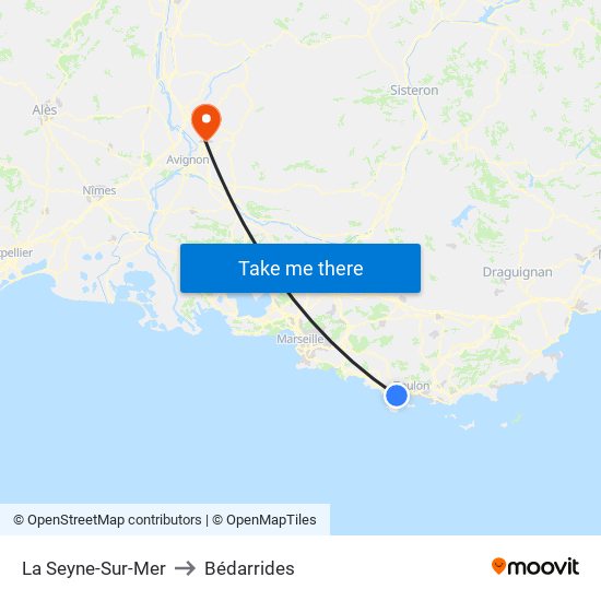 La Seyne-Sur-Mer to Bédarrides map