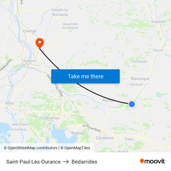 Saint-Paul-Lès-Durance to Bédarrides map