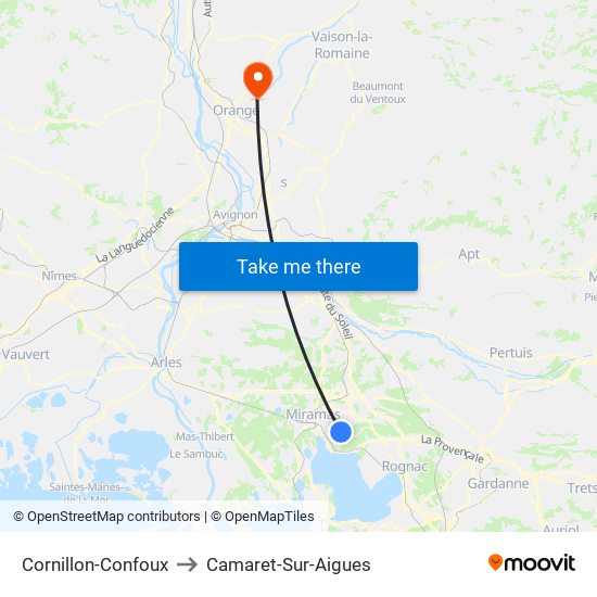 Cornillon-Confoux to Camaret-Sur-Aigues map