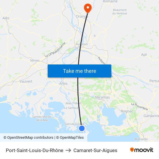 Port-Saint-Louis-Du-Rhône to Camaret-Sur-Aigues map