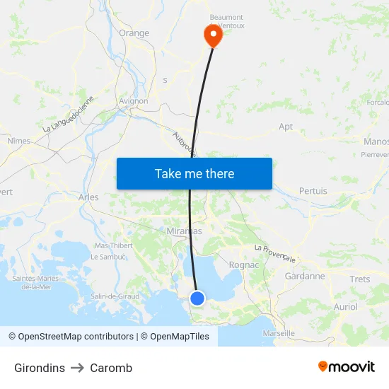 Girondins to Caromb map