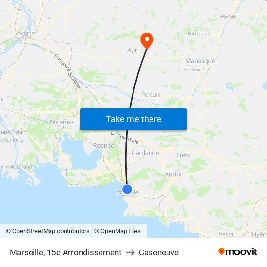 Marseille, 15e Arrondissement to Caseneuve map