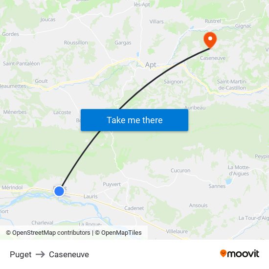 Puget to Caseneuve map